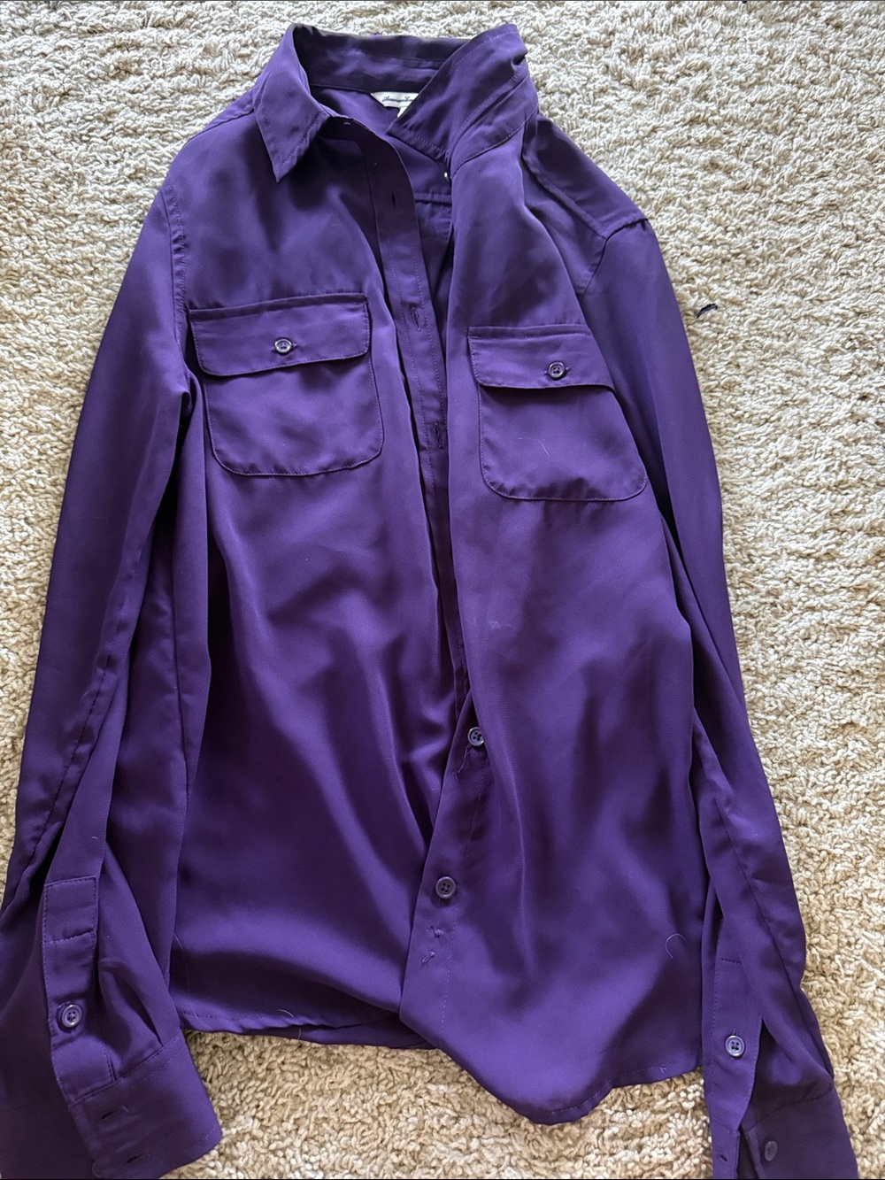 American Eagle Outfitters Purple Button-Up Shirt